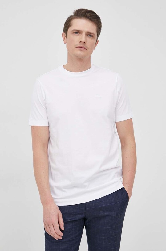 BOSS tricou din bumbac uni alb 50468347