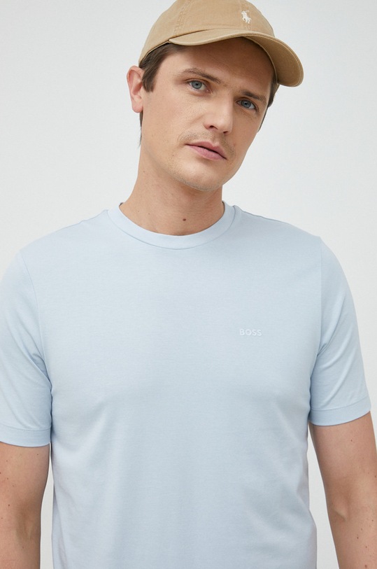 BOSS t-shirt bawełniany niebieski 50468347