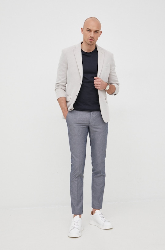 Bavlnené tričko BOSS 50468347 tmavomodrá AA00