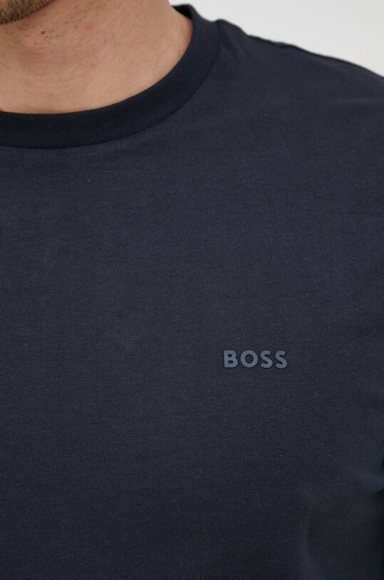 Бавовняна футболка BOSS 50468347 темно-синій