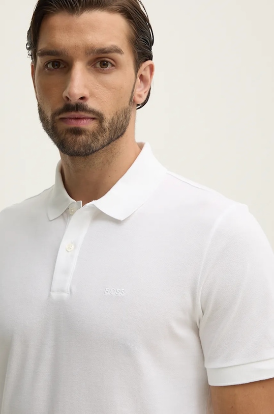 Bavlnené polo tričko BOSS Pallas biela 50468362