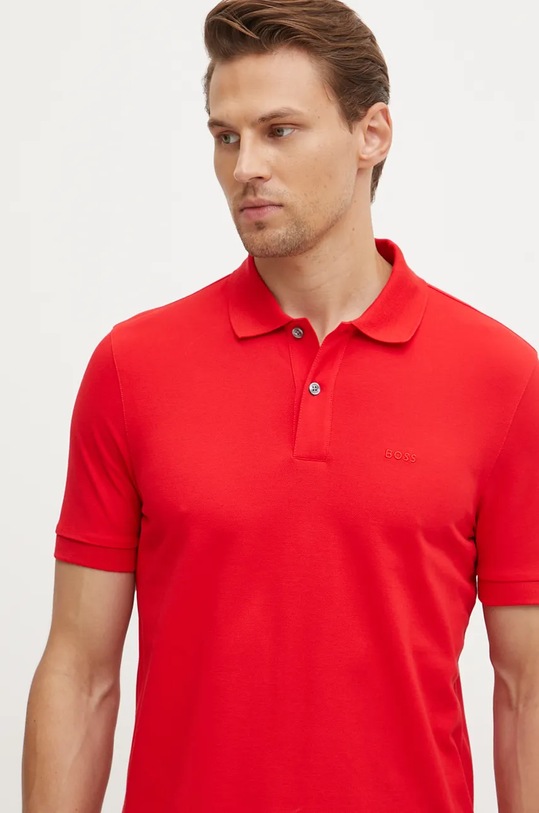 BOSS polo de bumbac Pallas rosu 50468362