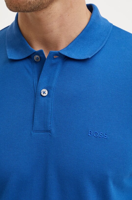 BOSS polo de bumbac albastru 50468362