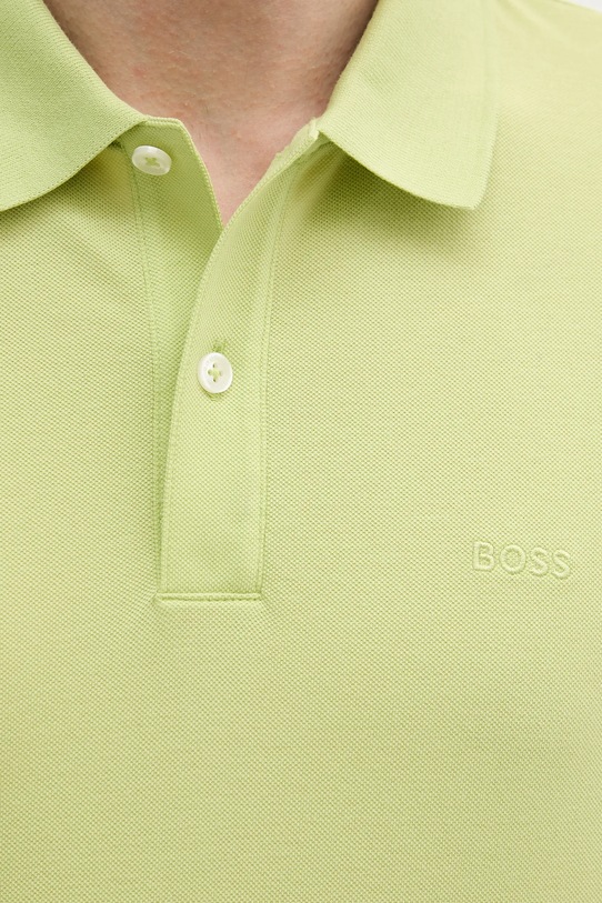 Bavlněné polo tričko BOSS zelená 50468362