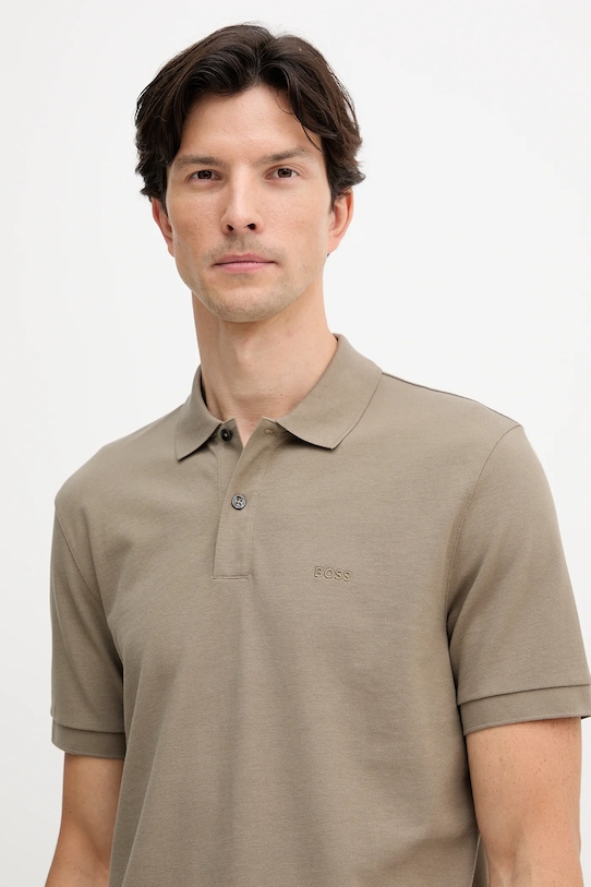 BOSS polo bawełniane Pallas zielony 50468362