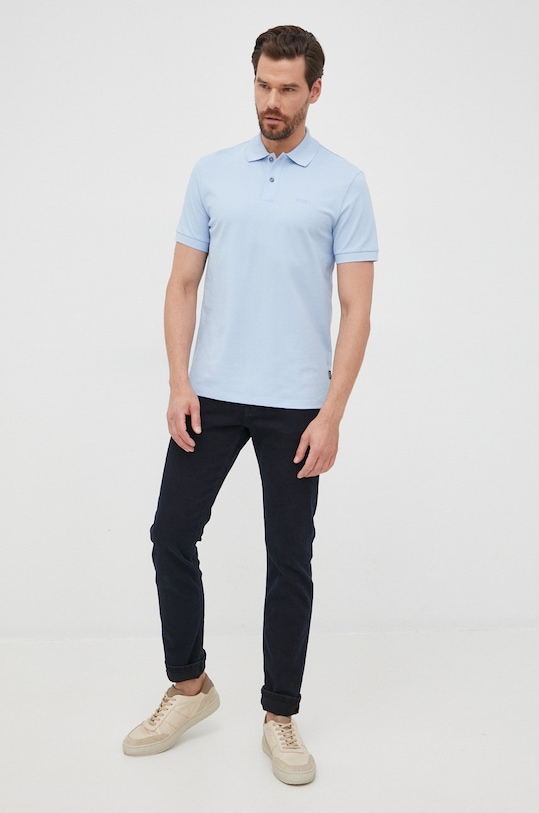BOSS polo bawełniane 50468362 niebieski AA00