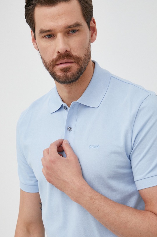 BOSS polo bawełniane niebieski 50468362