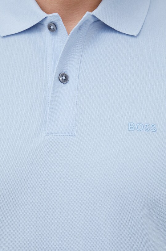 Бавовняне поло BOSS 50468362 блакитний