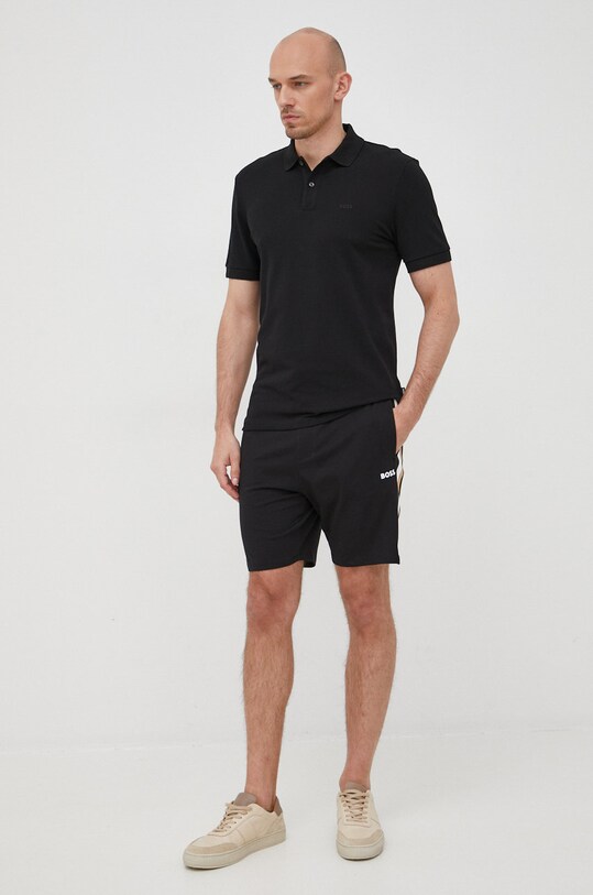 Bavlněné polo tričko BOSS 50468362 černá AA00