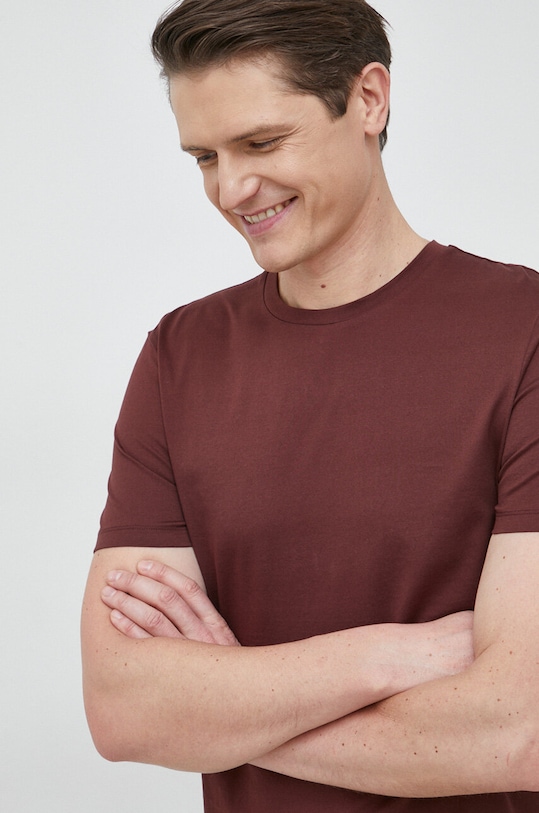 Хлопковая футболка BOSS бордо 50468395
