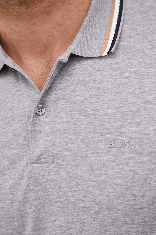 BOSS polo bawełniane 50469360 szary
