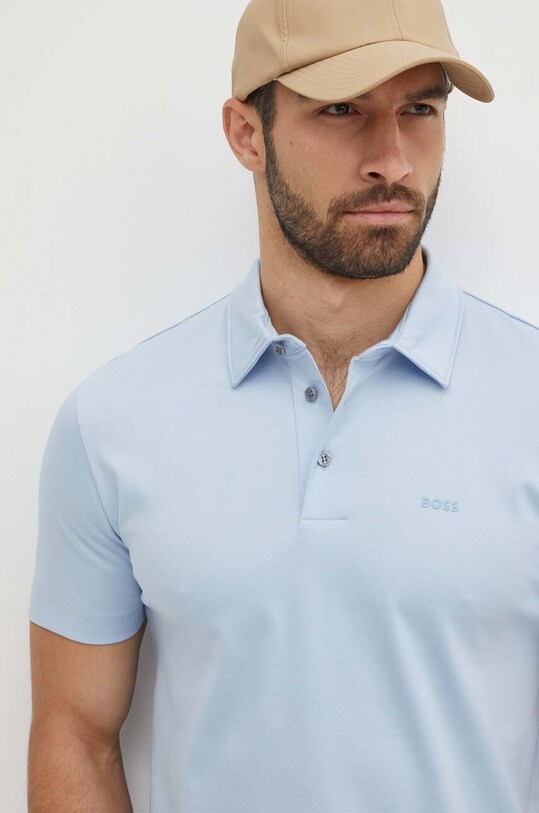 BOSS polo bawełniane bawełna niebieski 50471335