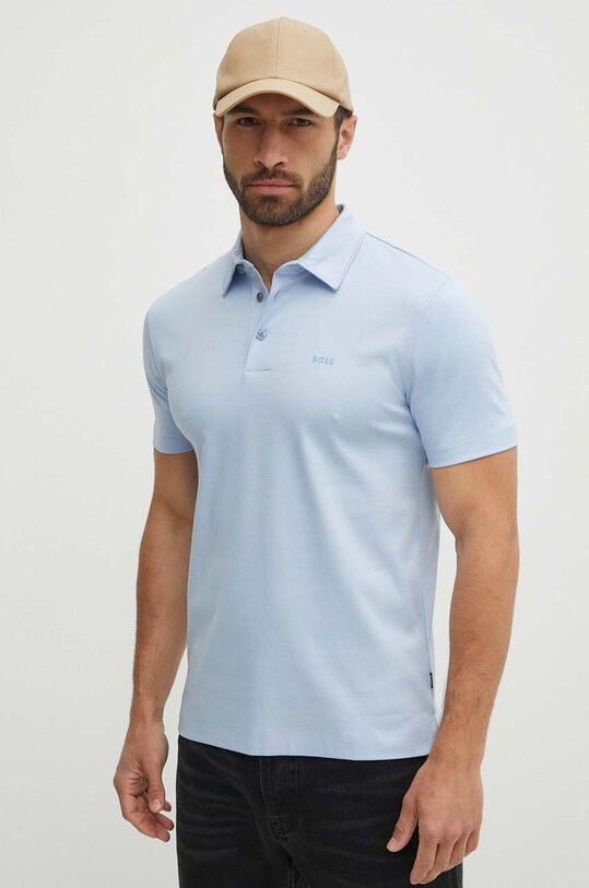 BOSS polo bawełniane 50471335 niebieski AA00