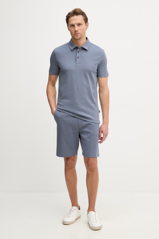 BOSS тениска с яка мъжка от памук 50471335 син AA00