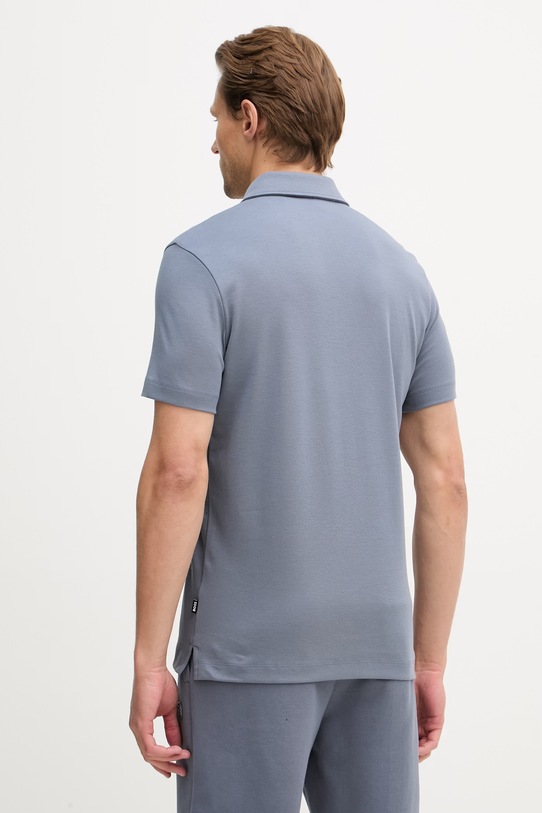 Дрехи BOSS тениска с яка мъжка от памук 50471335 син