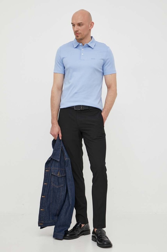 BOSS polo bawełniane 50471335 niebieski AA00