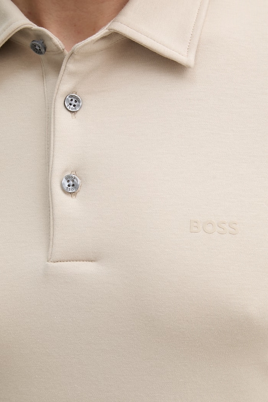 Bavlnené polo tričko BOSS 50471335 béžová