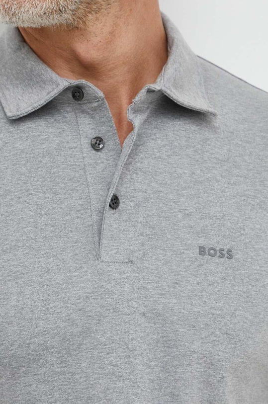 Pamučna polo majica BOSS siva 50471335