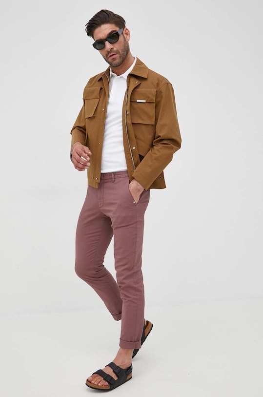 Βαμβακερό μπλουζάκι πόλο BOSS 50471335 λευκό AA00