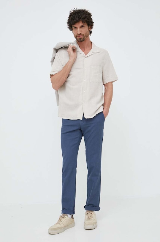 Odzież Calvin Klein koszula lniana K10K109521.PPYY beżowy
