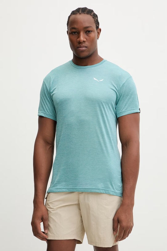 Salewa t-shirt sportowy Puez Melange regular turkusowy 00.0000026537