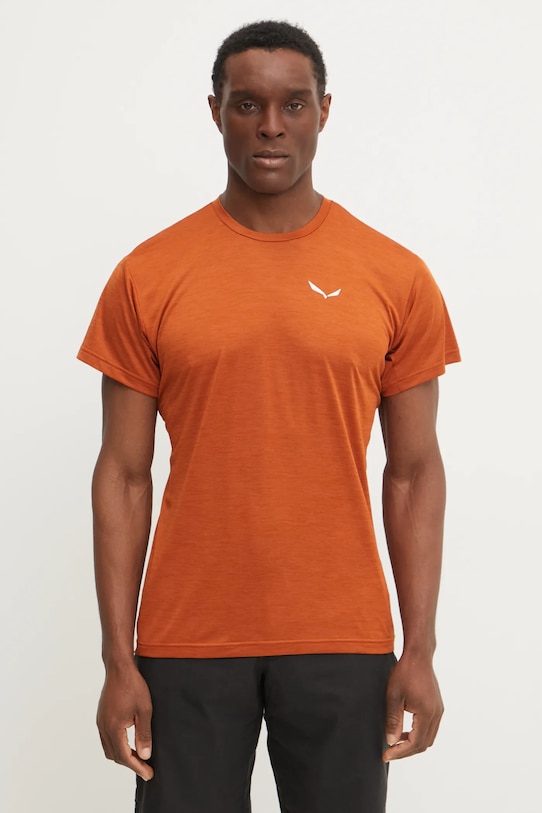 Salewa t-shirt sportowy Puez Melange 00.0000026537 brązowy SS25