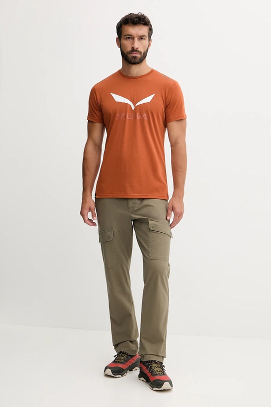 Salewa t-shirt sportowy Solidlogo 00.0000027018 pomarańczowy AW25