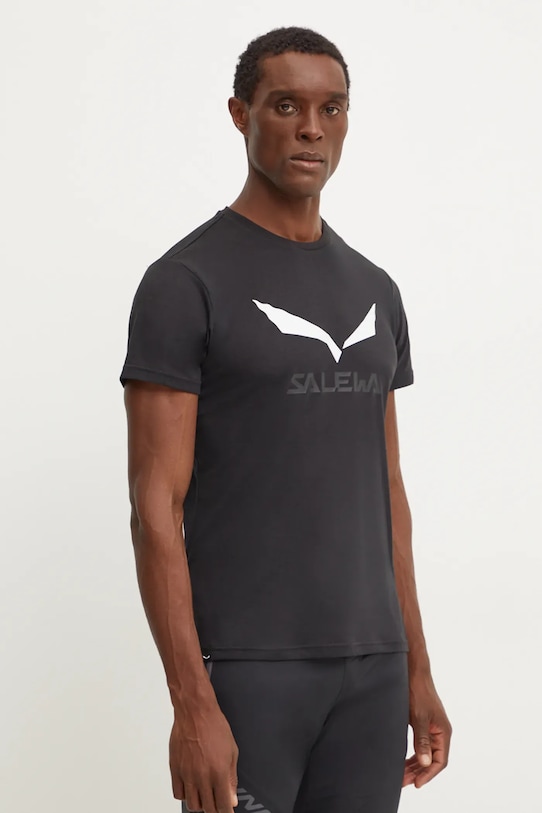 Salewa tricou sport Solidlogo negru 00.0000027018