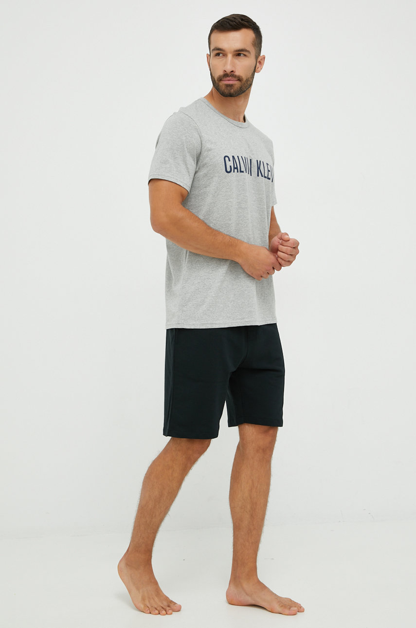 Calvin Klein Underwear t-shirt piżamowy bawełniany 000NM1959E.PPYY szary SS22