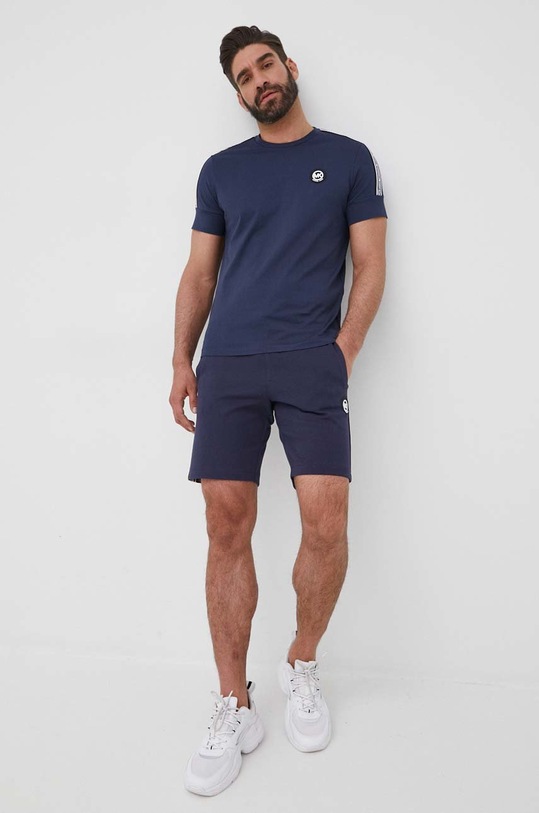 Βαμβακερό μπλουζάκι Michael Kors CS250Q91V2 σκούρο μπλε SS23