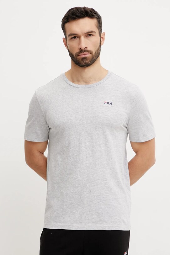 Хлопковая футболка Fila хлопок серый FAM0083