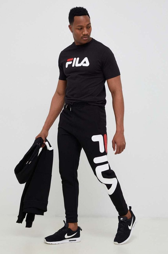 Fila t-shirt bawełniany Bellano FAU0067 czarny SS23