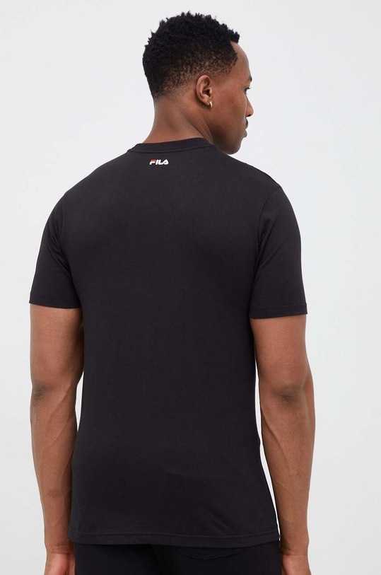 Odzież Fila t-shirt bawełniany Bellano FAU0067 czarny