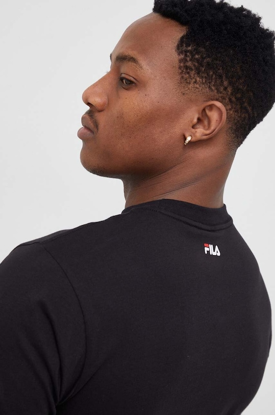 Fila t-shirt bawełniany Bellano czarny FAU0067