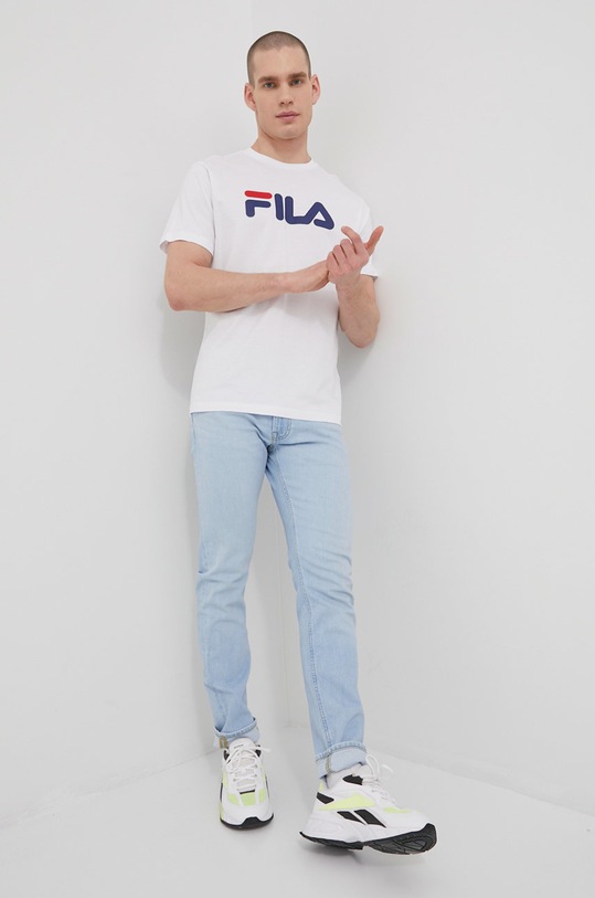 Fila t-shirt bawełniany Bellano FAU0067 biały SS23