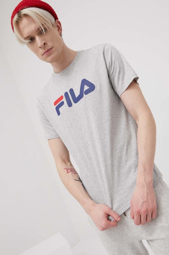 Хлопковая футболка Fila хлопок серый FAU0067