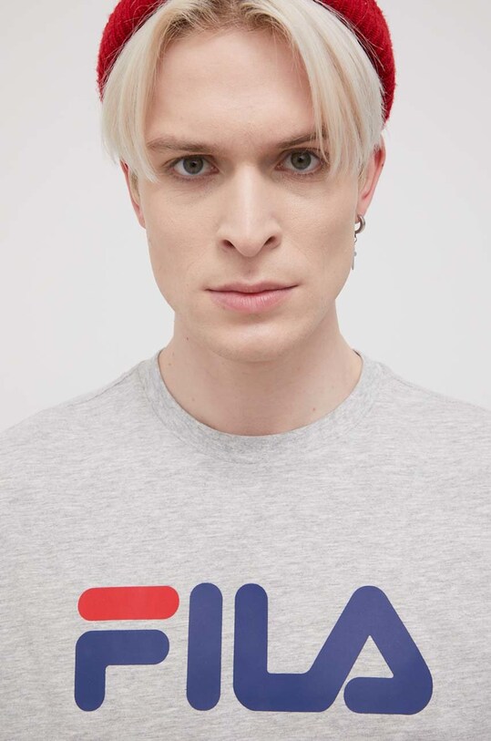 Хлопковая футболка Fila серый FAU0067