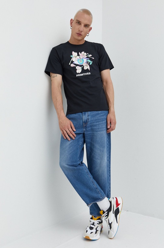 Primitive t-shirt bawełniany papsp2234.blk czarny SS22