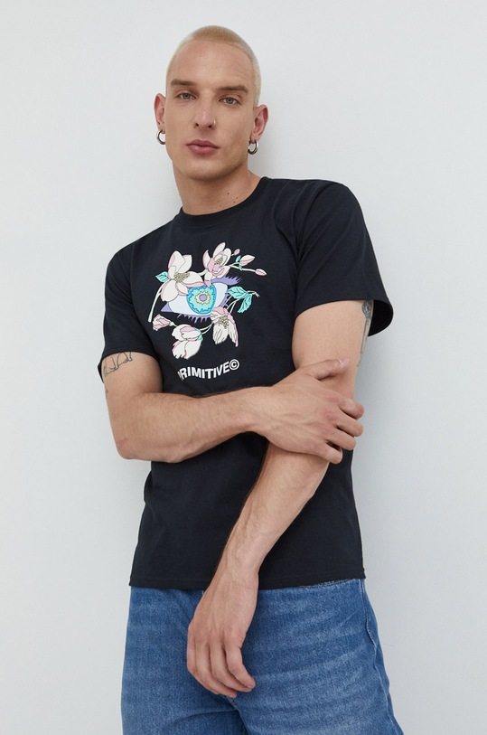 Odzież Primitive t-shirt bawełniany papsp2234.blk czarny