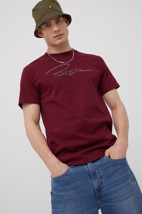 Primitive t-shirt bawełniany nadruk bordowy papho2145.bur