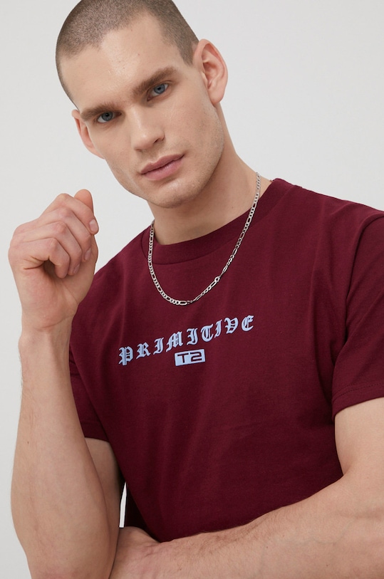 Primitive t-shirt bawełniany x Terminator bordowy papho2134.bur