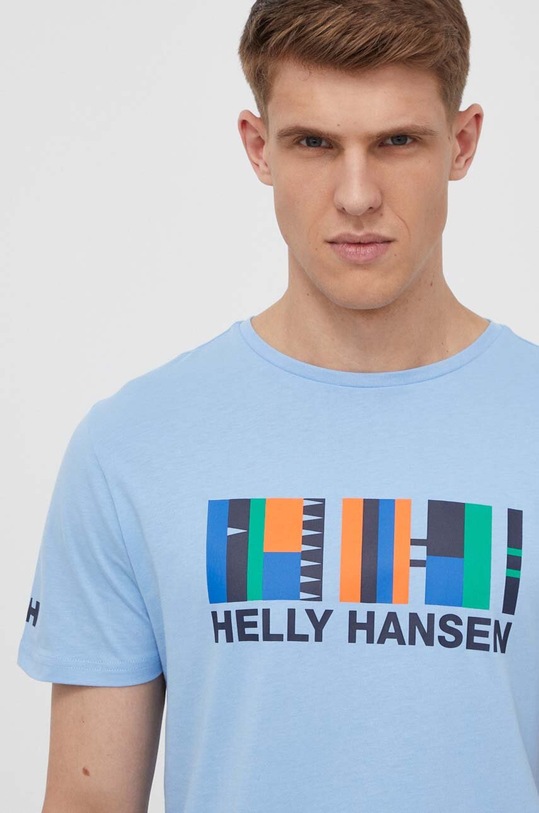 Βαμβακερό μπλουζάκι Helly Hansen μπλε 34222