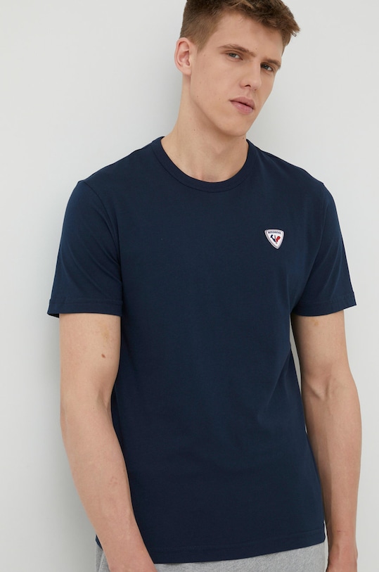 Βαμβακερό μπλουζάκι Rossignol σκούρο μπλε RLKMY02