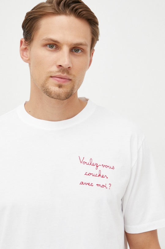 Bavlněné tričko MC2 Saint Barth PORTOFINO POT0001 bílá AA00