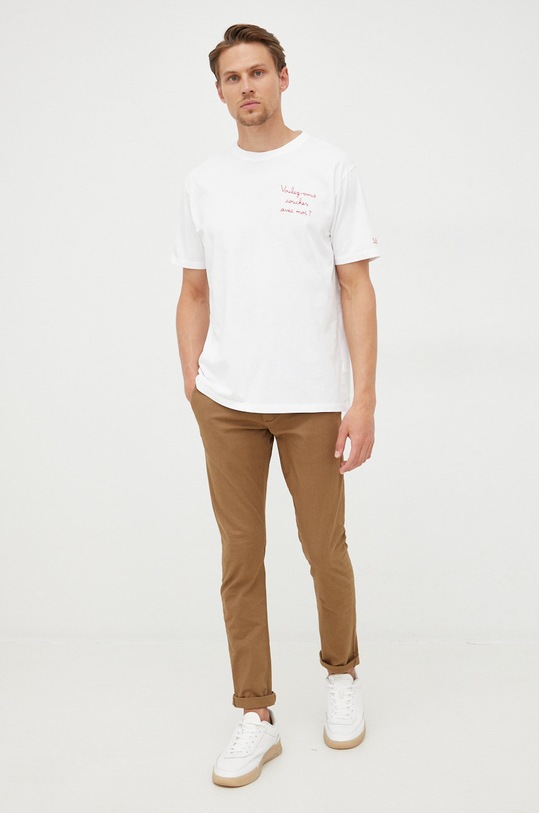 Oblečení Bavlněné tričko MC2 Saint Barth PORTOFINO POT0001 bílá