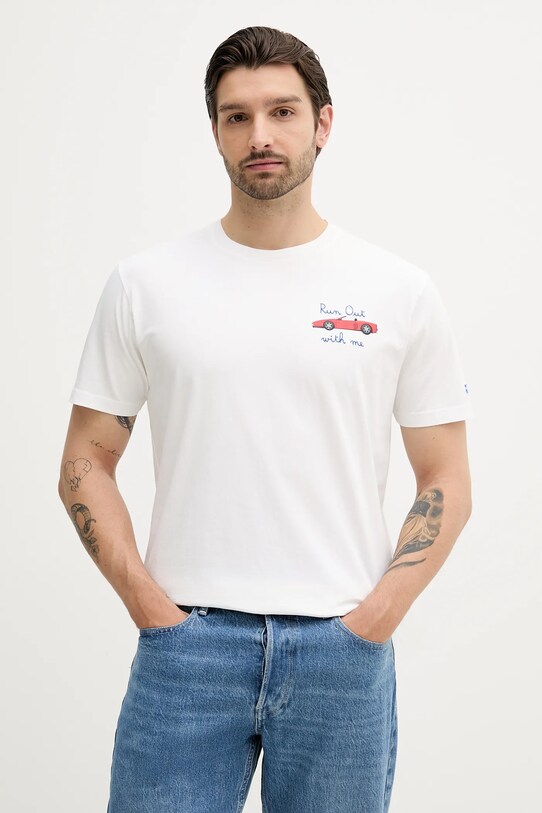 MC2 Saint Barth t-shirt bawełniany nadruk biały TSHM001