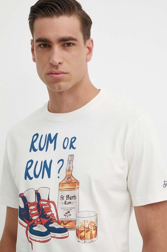 MC2 Saint Barth t-shirt bawełniany nadruk beżowy TSHM001