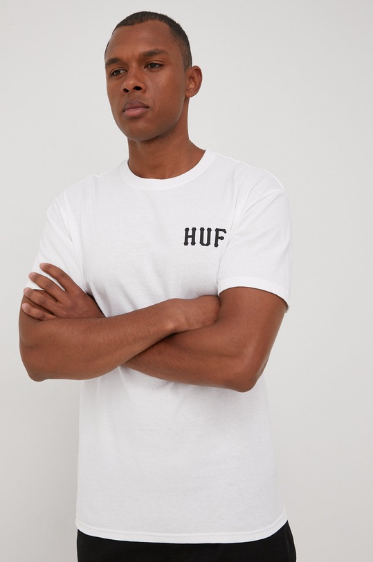 Odzież HUF t-shirt bawełniany ts01753 biały