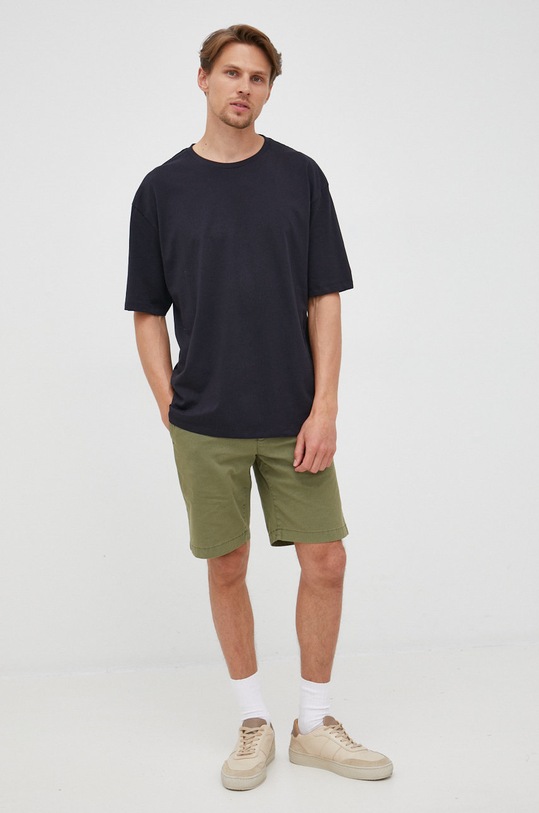 Bombažen t-shirt Lindbergh 30.400198.BLACK črna SS22