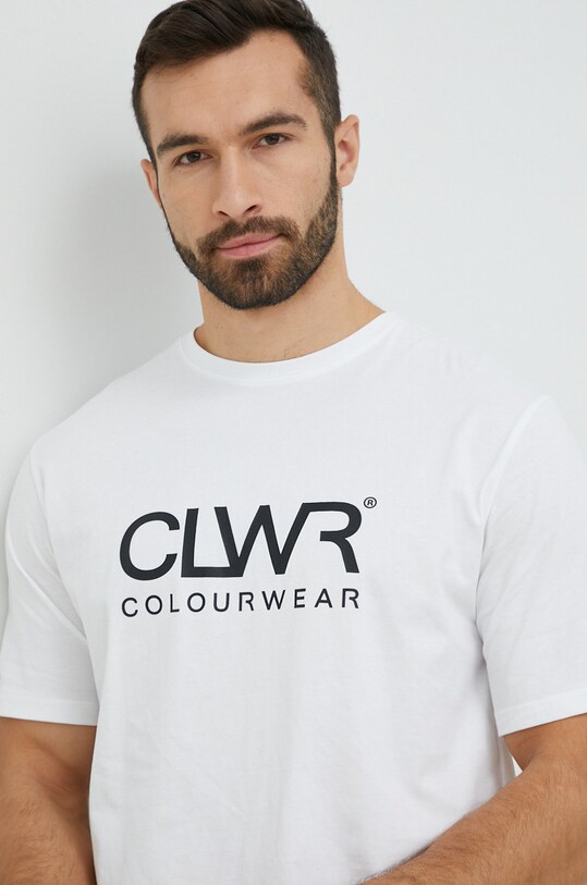 Colourwear t-shirt bawełniany nadruk biały 7010257